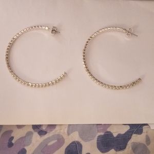Simulated Diamond Hoop Earrings